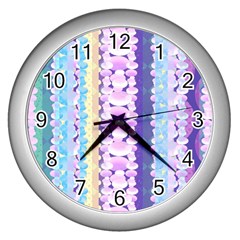 Background Graphic Beautiful Wallpaper Art Wall Clock (silver)