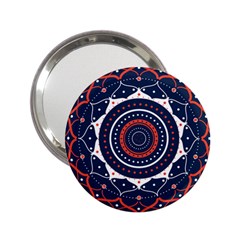 Mandala Orange Navy 2 25  Handbag Mirrors by Simbadda