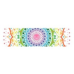 Mandala Pattern Rainbow Pride Oblong Satin Scarf (16  X 60 )