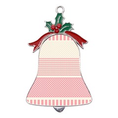 Background Pink Beige Decorative Texture Craft Metal Holly Leaf Bell Ornament