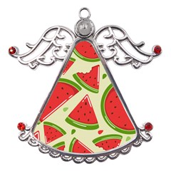 Cute Watermelon Seamless Pattern Metal Angel With Crystal Ornament