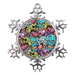 Zombie Heads Pattern Metal Large Snowflake Ornament