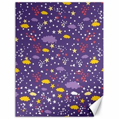 Pattern Cute Clouds Stars Canvas 18  x 24 