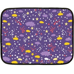 Pattern Cute Clouds Stars Fleece Blanket (mini) by Simbadda