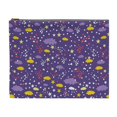 Pattern Cute Clouds Stars Cosmetic Bag (xl) by Simbadda