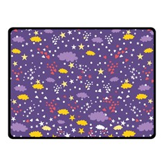 Pattern Cute Clouds Stars Two Sides Fleece Blanket (small) by Simbadda