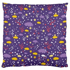 Pattern Cute Clouds Stars Standard Premium Plush Fleece Cushion Case (two Sides) by Simbadda