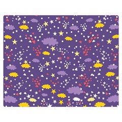 Pattern Cute Clouds Stars Premium Plush Fleece Blanket (medium) by Simbadda