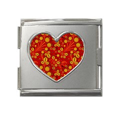 Seamless Pattern Slavic Folk Style Mega Link Heart Italian Charm (18mm)