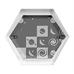 Space Pattern Multicolour Hexagon Wood Jewelry Box by Simbadda