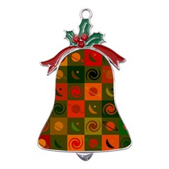 Space Pattern Multicolour Metal Holly Leaf Bell Ornament by Simbadda