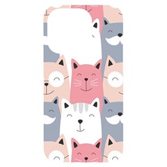 Cute Seamless Pattern With Cats Iphone 14 Pro Black Uv Print Case