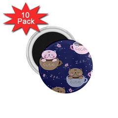 Cute Kittens Sleep Sweetly Mugs 1 75  Magnets (10 Pack)  by Simbadda