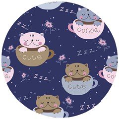 Cute Kittens Sleep Sweetly Mugs Wooden Puzzle Round by Simbadda