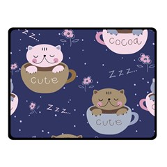 Cute Kittens Sleep Sweetly Mugs Fleece Blanket (small) by Simbadda