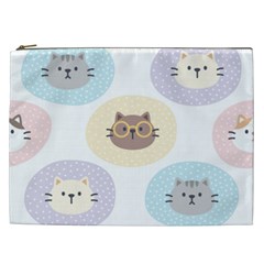 Cute Cat Seamless Pattern Background Cosmetic Bag (xxl) by Simbadda