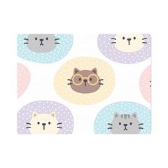 Cute Cat Seamless Pattern Background Premium Plush Fleece Blanket (mini) by Simbadda