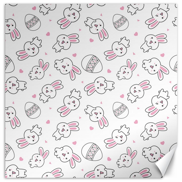 Cute Pattern With Easter Bunny Egg Canvas 16  x 16 