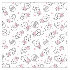 Cute Pattern With Easter Bunny Egg Square Satin Scarf (36  X 36 ) by Simbadda