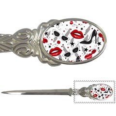 Red Lips Black Heels Pattern Letter Opener by Simbadda