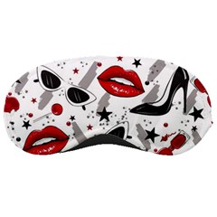 Red Lips Black Heels Pattern Sleeping Mask by Simbadda