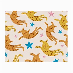 Cute Cats Seamless Pattern With Stars Funny Drawing Kittens Small Glasses Cloth by Simbadda