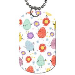 Easter Seamless Pattern With Cute Eggs Flowers Dog Tag (two Sides) by Simbadda