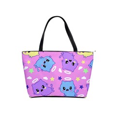 Seamless Pattern With Cute Kawaii Kittens Classic Shoulder Handbag by Simbadda