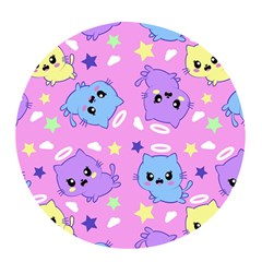 Seamless Pattern With Cute Kawaii Kittens Pop Socket (white) by Simbadda