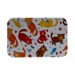 Seamless Pattern With Kittens White Background Open Lid Metal Box (silver)  