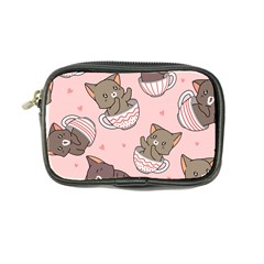 Seamless Pattern Adorable Cat Inside Cup Coin Purse by Simbadda