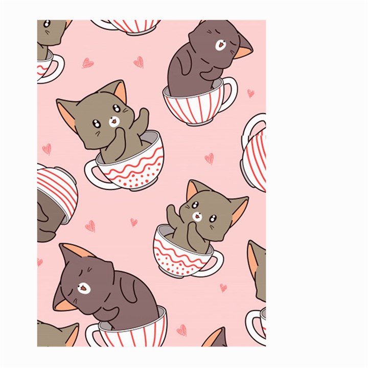 Seamless Pattern Adorable Cat Inside Cup Large Garden Flag (Two Sides)