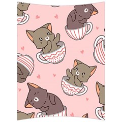 Seamless Pattern Adorable Cat Inside Cup Back Support Cushion by Simbadda