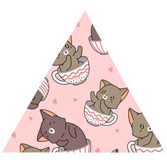 Seamless Pattern Adorable Cat Inside Cup Wooden Puzzle Triangle by Simbadda