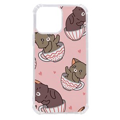 Seamless Pattern Adorable Cat Inside Cup Iphone 13 Pro Max Tpu Uv Print Case by Simbadda