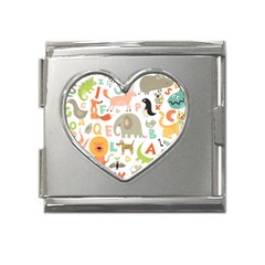 Children Alphabet Seamless Pattern Mega Link Heart Italian Charm (18mm)