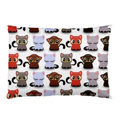 Seamless Pattern With Cute Little Kittens Various Color Pillow Case (two Sides) by Simbadda