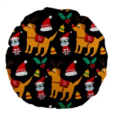 Funny Christmas Pattern Background Large 18  Premium Round Cushions by Simbadda