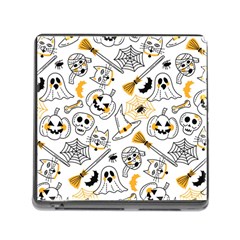 Funny Hand Drawn Halloween Pattern Memory Card Reader (square 5 Slot) by Simbadda