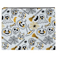 Funny Hand Drawn Halloween Pattern Cosmetic Bag (xxxl) by Simbadda