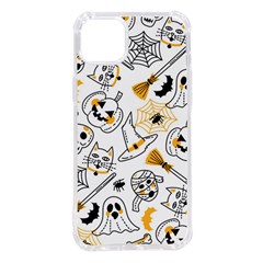 Funny Hand Drawn Halloween Pattern Iphone 14 Plus Tpu Uv Print Case by Simbadda