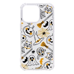 Funny Hand Drawn Halloween Pattern Iphone 13 Pro Tpu Uv Print Case by Simbadda