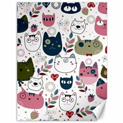 Pattern With Cute Cat Heads Canvas 36  X 48  by Simbadda