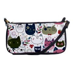 Pattern With Cute Cat Heads Shoulder Clutch Bag
