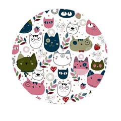 Pattern With Cute Cat Heads Mini Round Pill Box (pack Of 3) by Simbadda