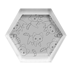 Cats Pattern Design Hexagon Wood Jewelry Box by Simbadda