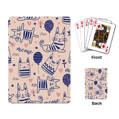 Cute Cats Doodle Seamless Pattern With Funny Characters Playing Cards Single Design (rectangle) by Simbadda