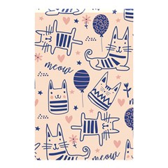 Cute Cats Doodle Seamless Pattern With Funny Characters Shower Curtain 48  X 72  (small)  by Simbadda