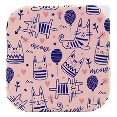 Cute Cats Doodle Seamless Pattern With Funny Characters Stacked Food Storage Container by Simbadda