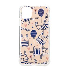 Cute Cats Doodle Seamless Pattern With Funny Characters Iphone 11 Tpu Uv Print Case by Simbadda